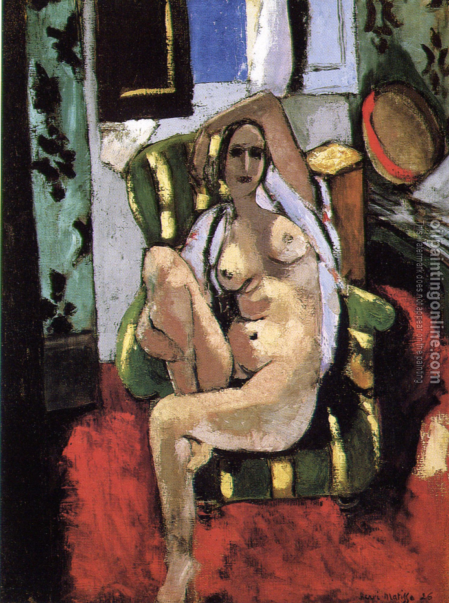 Matisse, Henri Emile Benoit - odalisque with a tambourine